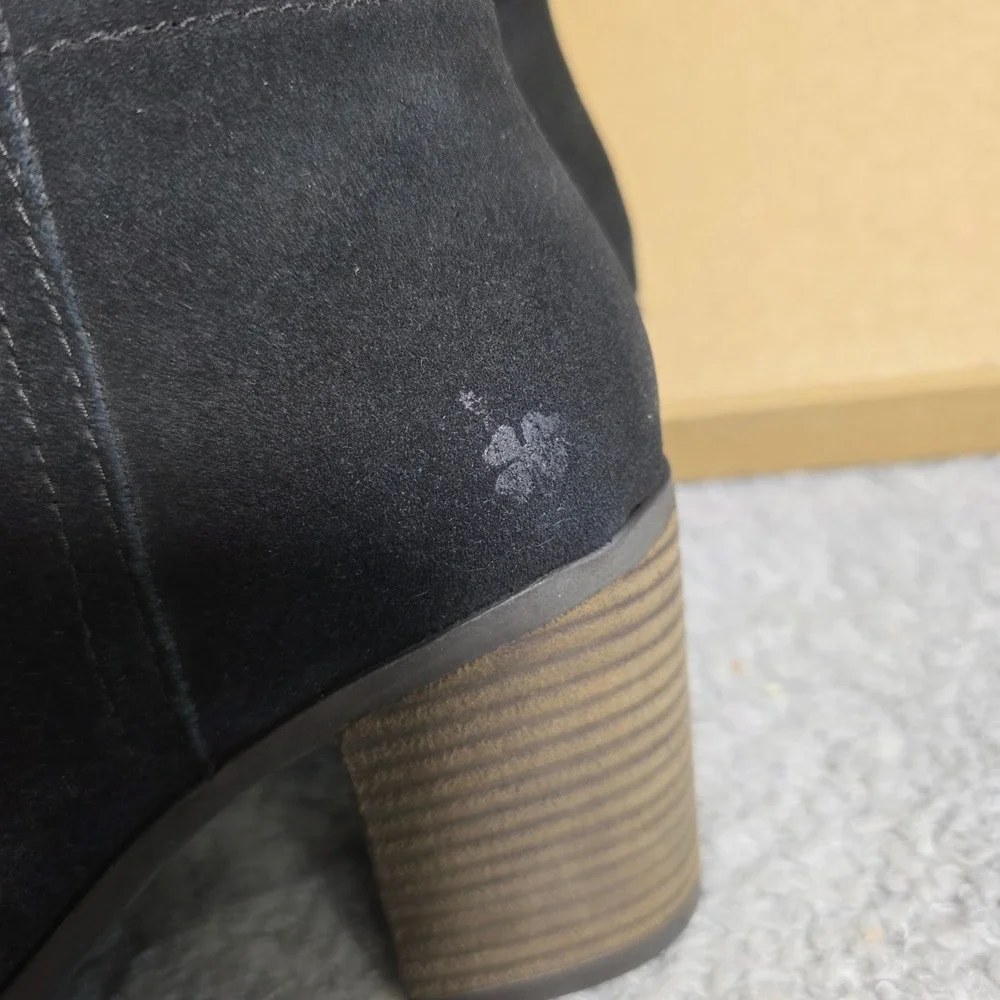 Lucky Brand Bonnay Black Suede Knee High Wide‎ Calf Boots Women's 5.5 WIDE NEW